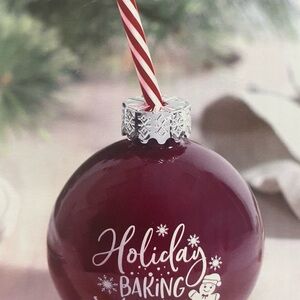 Baking Ornament glass with Red and White Straw